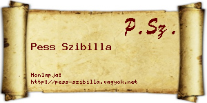 Pess Szibilla névjegykártya